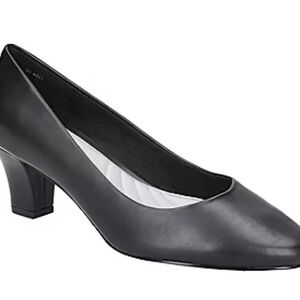 EASY STREET Womens 8.5 W Wide Ballari Black Classic Comfort Pumps Heels NIB